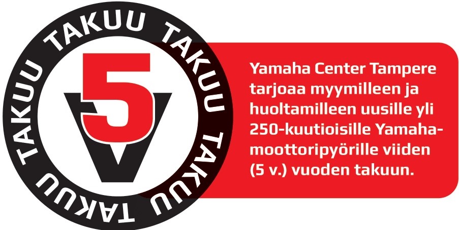 5 vuoden takuu Yamaha-moottoripyöriin Tampereelta!